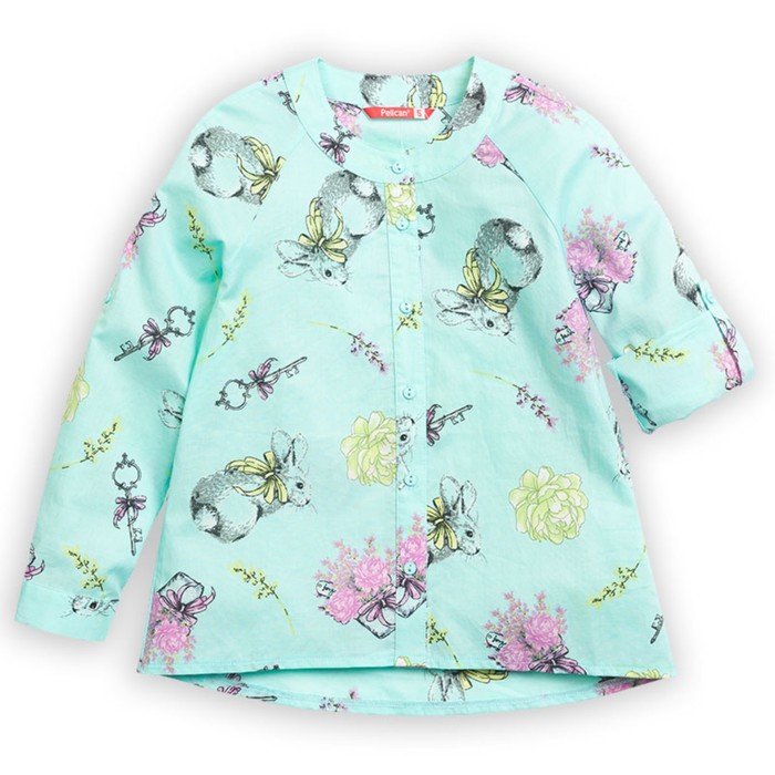 Блузка для девочек, рост 110 см, цвет ментол блузка для девочек рост 140 см цвет ментол