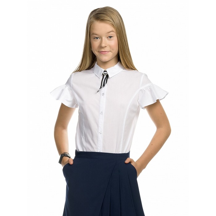 

Блузка для девочек, рост 158 см, цвет белый