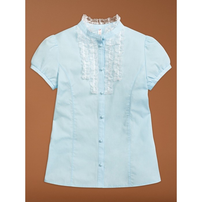 Блузка для девочек, рост 164 см, цвет голубой