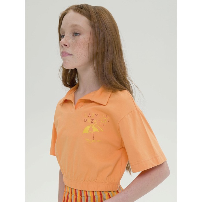 Джемпер для девочек, рост 122 см, цвет оранжевый