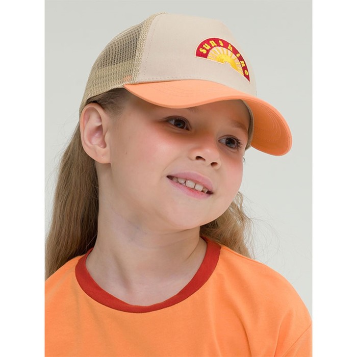 Кепка для девочек, размер 53-54, цвет бежевый кепка для девочек размер 52 54 см цвет оранжевый
