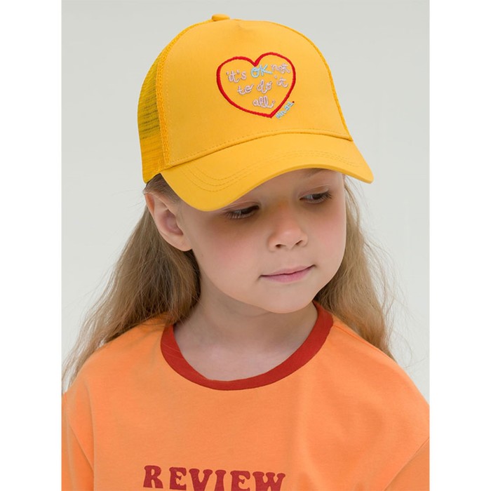 Кепка для девочек, размер 53-54, цвет жёлтый кепка для девочек размер 52 54 см цвет оранжевый