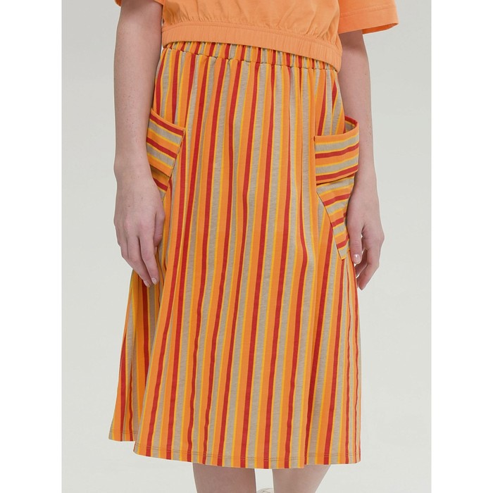 Юбка для девочек, рост 128 см, цвет оранжевый брюки для девочек рост 128 см цвет оранжевый