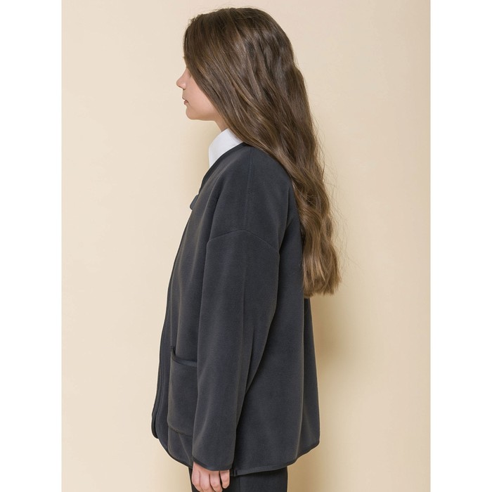 Куртка для девочек, рост 122 см, цвет тёмно-серый