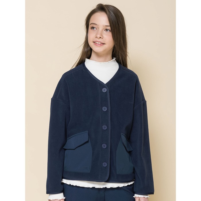 Куртка для девочек, рост 152 см, цвет тёмно-синий