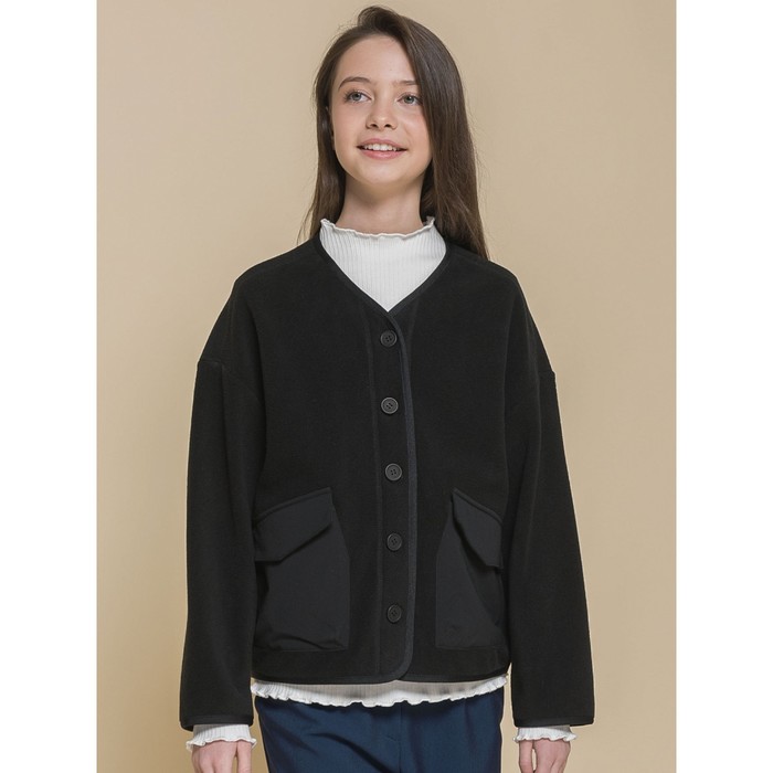 Куртка для девочек, рост 158 см, цвет чёрный