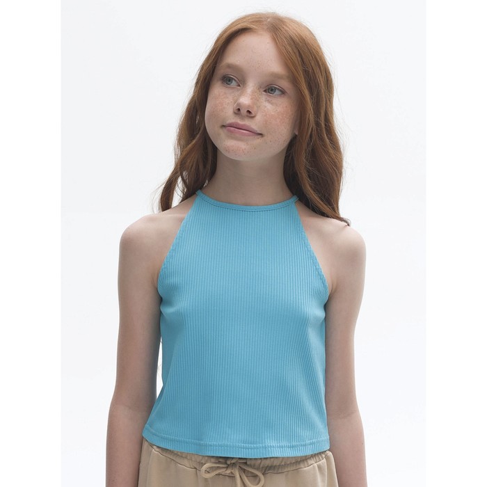 Майка для девочек, рост 122 см, цвет лазурный блузка для девочек рост 122 см цвет лазурный