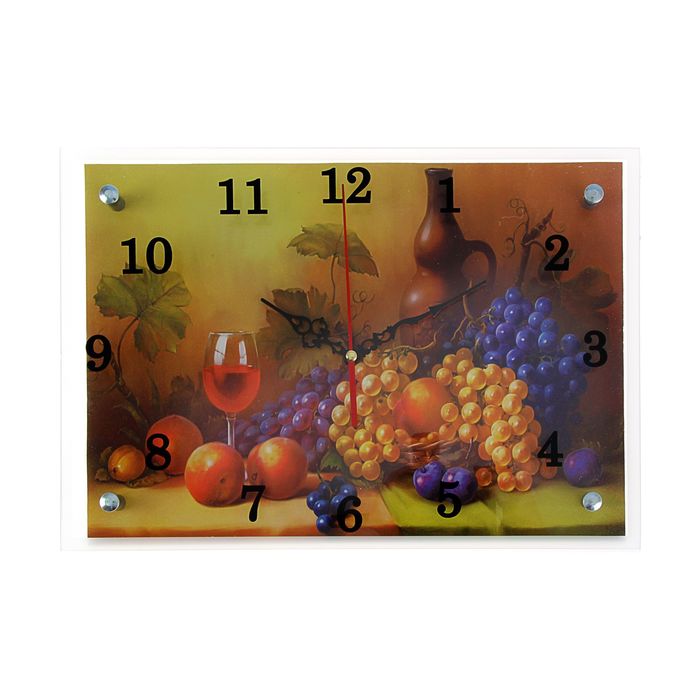 Часы настенные прямоугольные "Фрукты", 25х35 см