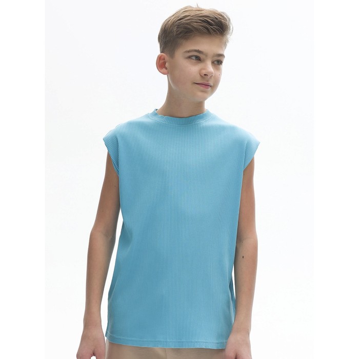Майка для мальчиков, рост 134 см, цвет лазурный футболка для мальчиков рост 122 см цвет лазурный