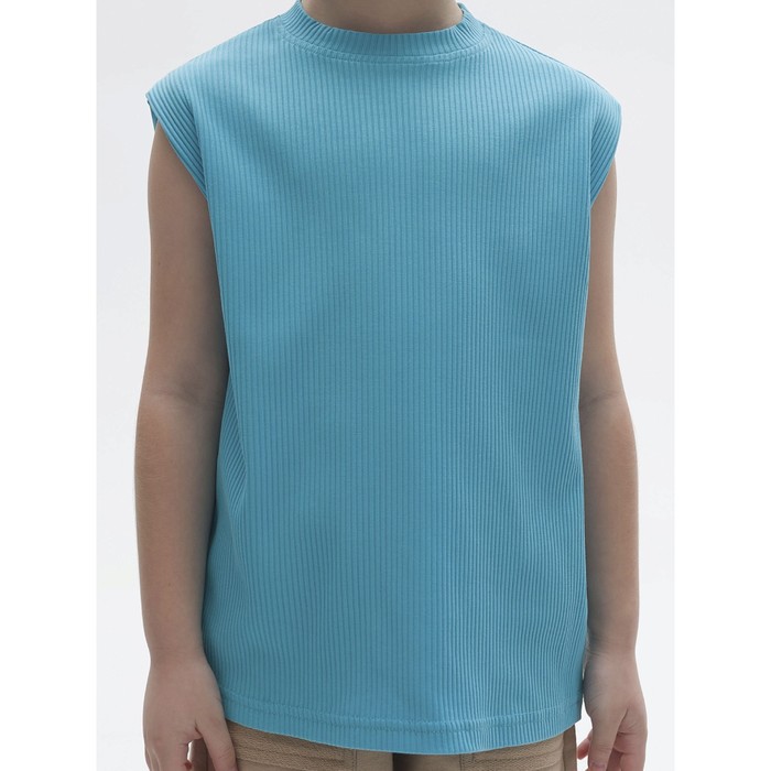 блузка для девочек рост 98 см цвет лазурный Майка для мальчиков, рост 98 см, цвет лазурный