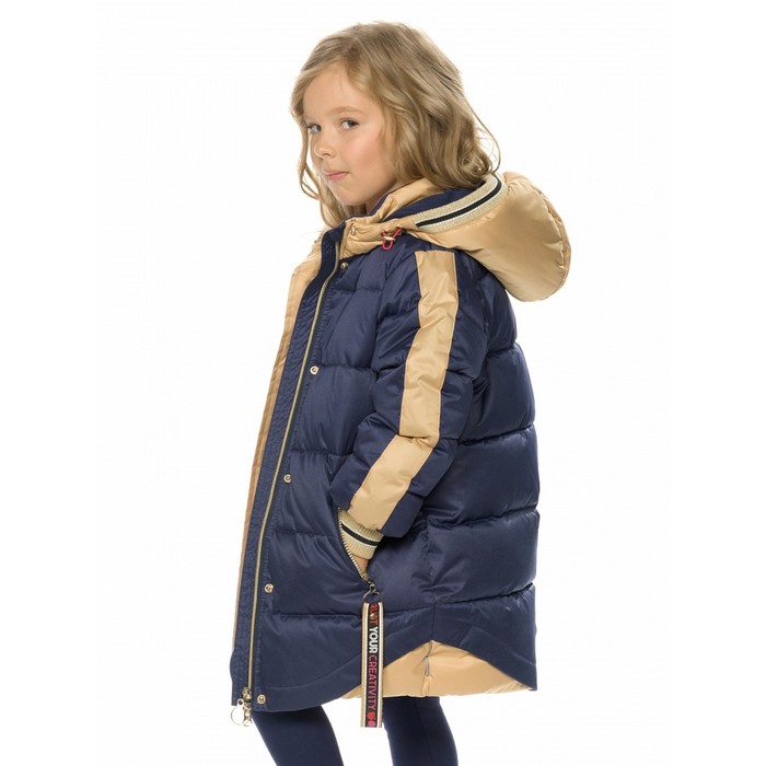 Пальто для девочек, рост 98 см, цвет синий