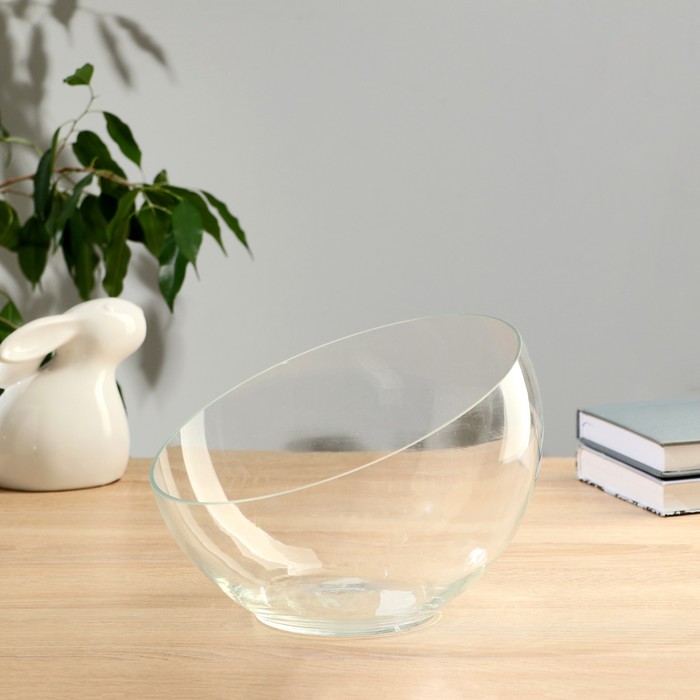 Ваза Анабель шаровая с косым резом d=22,5 см, h=16,5 см, (1671) ваза эвис анабель с косым резом стеклянная прозрачная 16x13 см