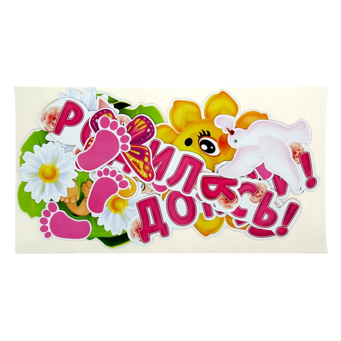 Набор магнитов на авто "Я родилась! Еду домой!" 18 штук