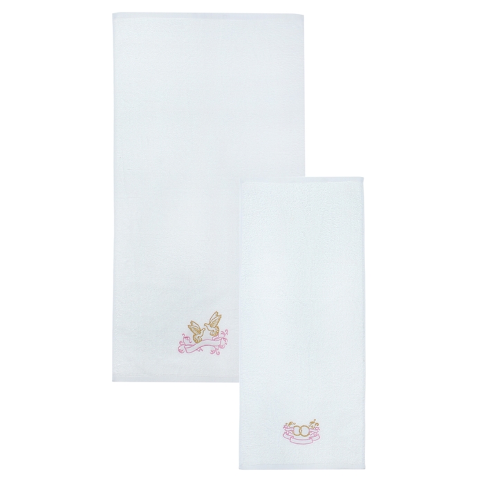 Набор полотенец "Collorista" С Днем Свадьбы 30х70 см, 48х90 см, 420 гр/м2, 100% хлопок,