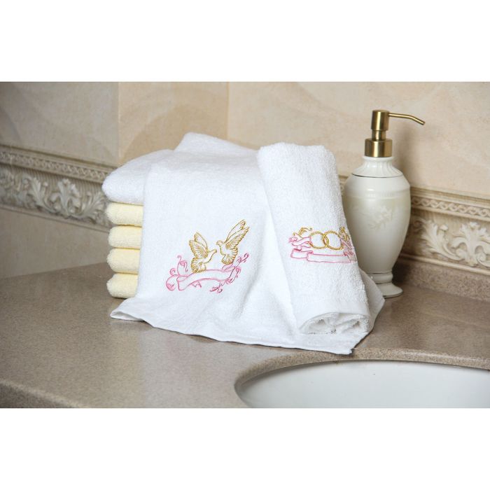 Набор полотенец "Collorista" С Днем Свадьбы 30х70 см, 48х90 см, 420 гр/м2, 100% хлопок,