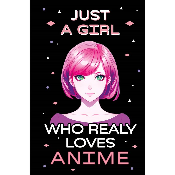 Скетчбук. Just A Girl Who Loves Anime. 13,8х21,2 см, 96 страниц just a girl who loves anime hoodies patchwork hoodies fleece cartoon just a girl who loves anime men s hoody harajuku ulzzang