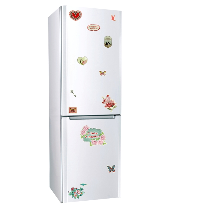 Набор магнитов для украшения холодильника или авто "С днем 8 Марта"