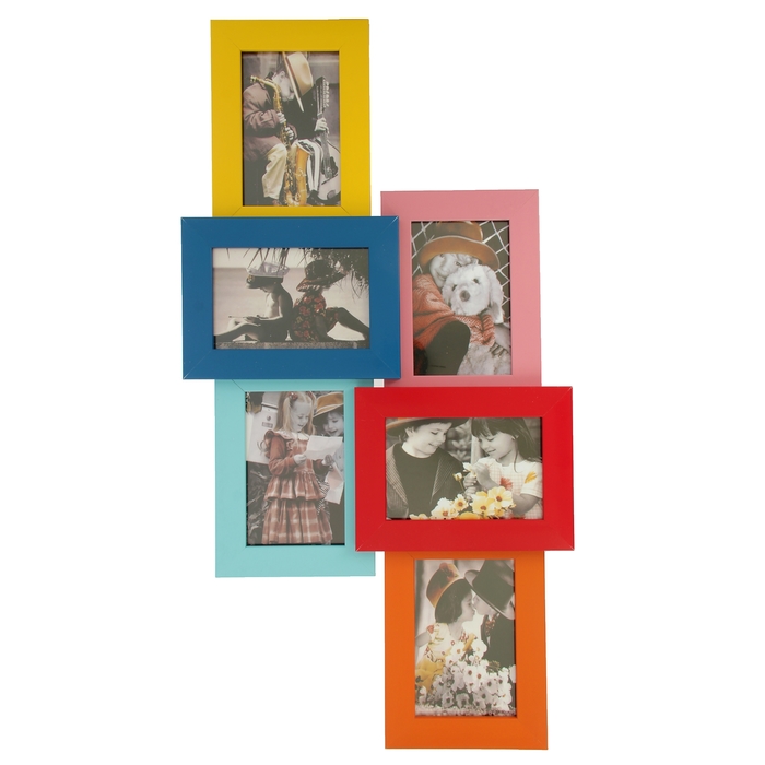 Фоторамка на 6 фото 10х15 см "Цветной калейдоскоп"