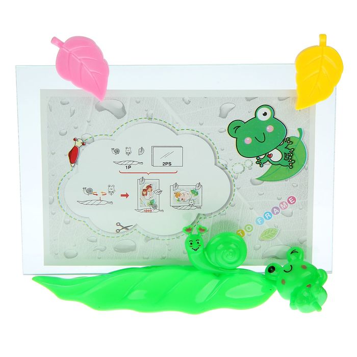 Фоторамка "Лягушки и улитки на листике" 10х15 см, МИКС