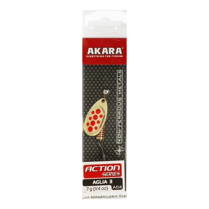 фото Блесна вращающаяся akara action series aglia 3, 7 г, цвет a04