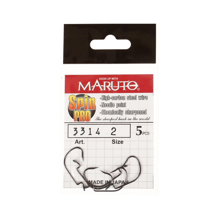 

Крючки офсетные Maruto, серия Spin Pro 3314, цвет BN, № 2, 5 шт.