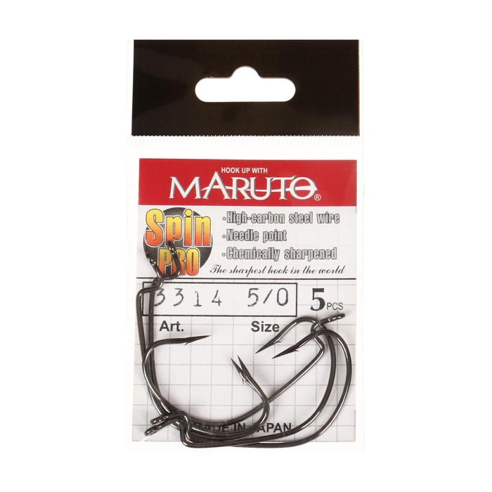 

Крючки офсетные Maruto, серия Spin Pro 3314, цвет BN, № 5/0, 5 шт.