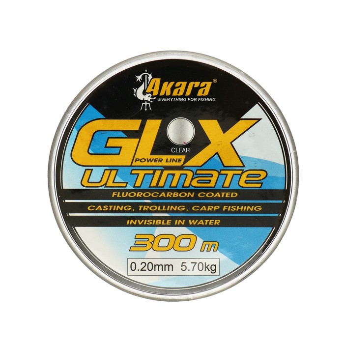 фото Леска akara glx ultimate power line, диаметр 0.2, тест 5.7 кг, 300 м, прозрачная