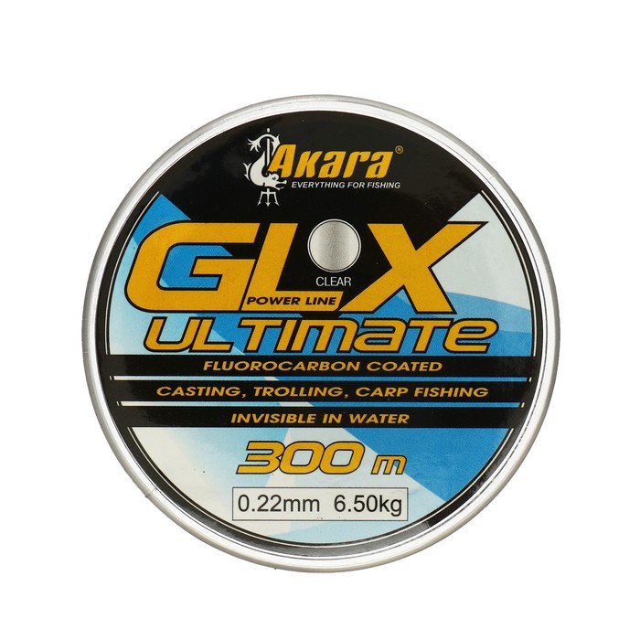 фото Леска akara glx ultimate power line, диаметр 0.22, тест 6.5 кг, 300 м, прозрачная