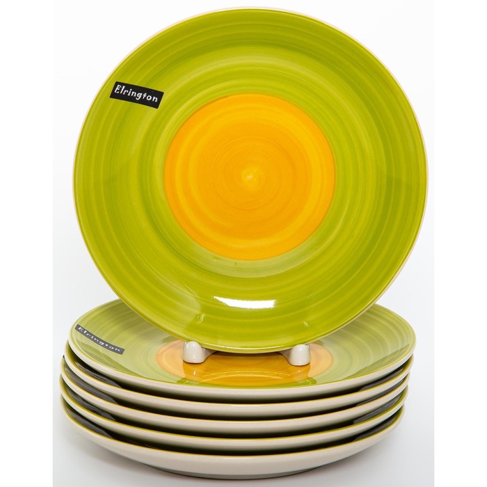 Набор тарелок Elrington «Аэрограф. Зелёный луг», 19 см, 6 шт набор тарелок elrington мальдивы 19 см 6 шт
