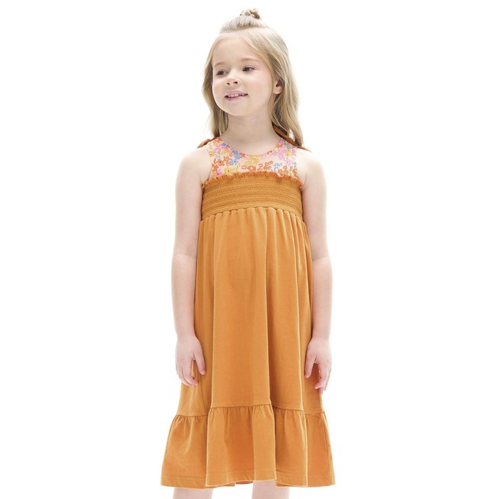 Платье для девочек, рост 110 см, цвет янтарный