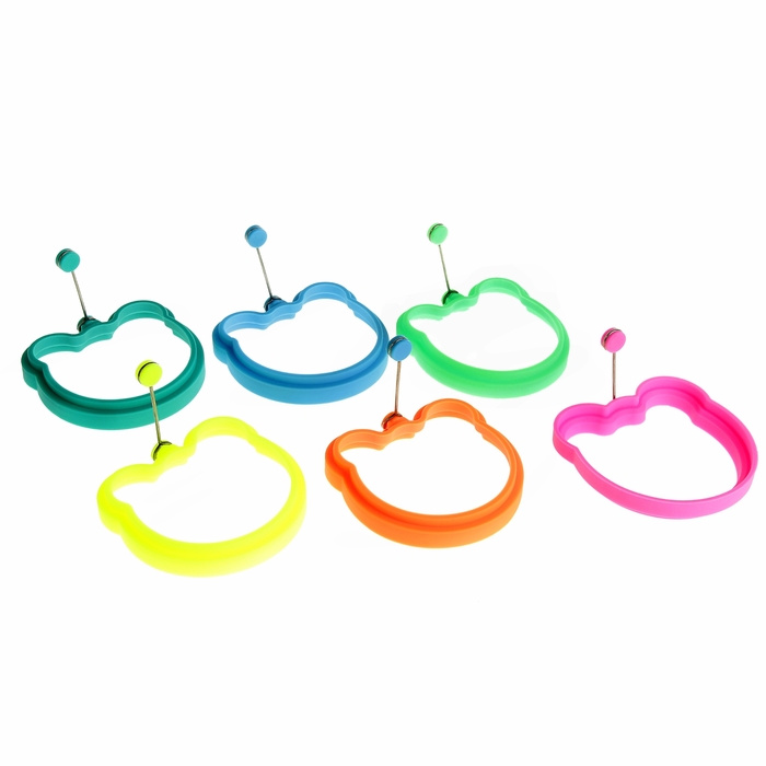 Форма для яичницы и блинов 10 см "Мишка" цвета МИКС