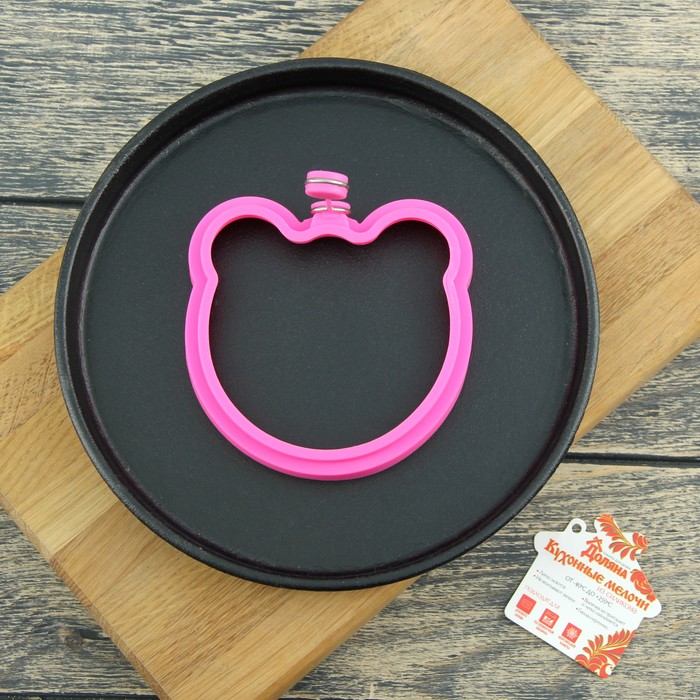 Форма для яичницы и блинов 10 см "Мишка" цвета МИКС