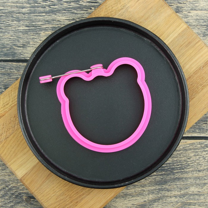 Форма для яичницы и блинов 10 см "Мишка" цвета МИКС