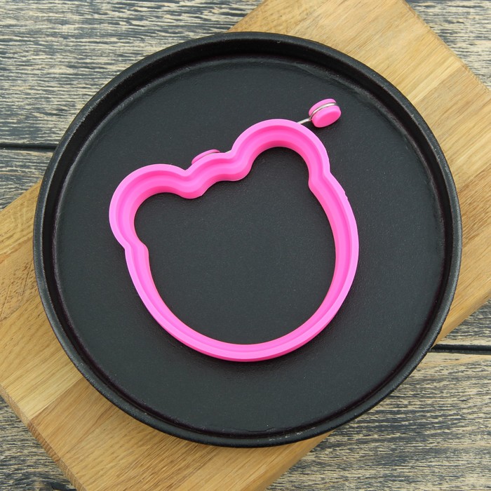 Форма для яичницы и блинов 10 см "Мишка" цвета МИКС