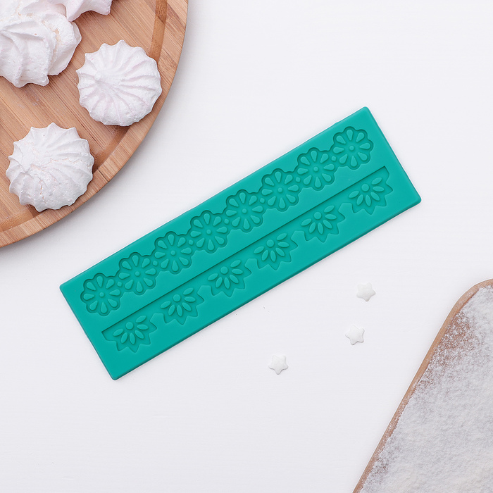 Коврик для айсинга 16,5х5,5 см "Цветочное кружево", цвета МИКС