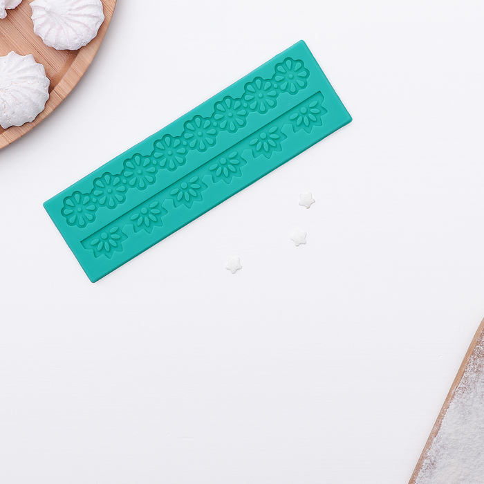 Коврик для айсинга 16,5х5,5 см "Цветочное кружево", цвета МИКС