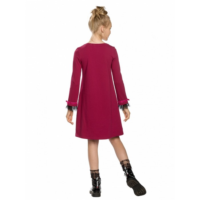 Платье для девочек, рост 128 см, цвет малиновый