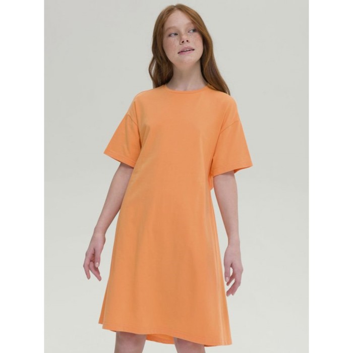Платье для девочек, рост 128 см, цвет оранжевый брюки для девочек рост 128 см цвет оранжевый