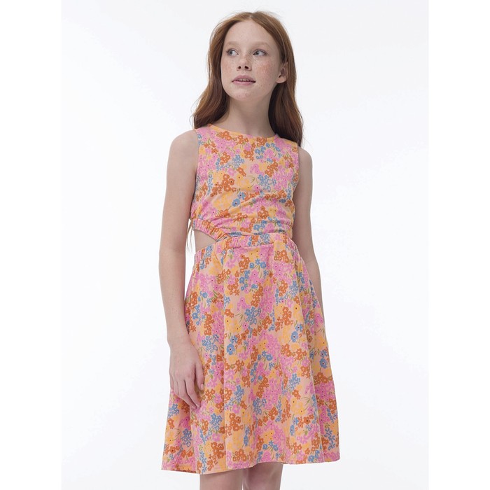 Платье для девочек, рост 128 см, цвет персиковый