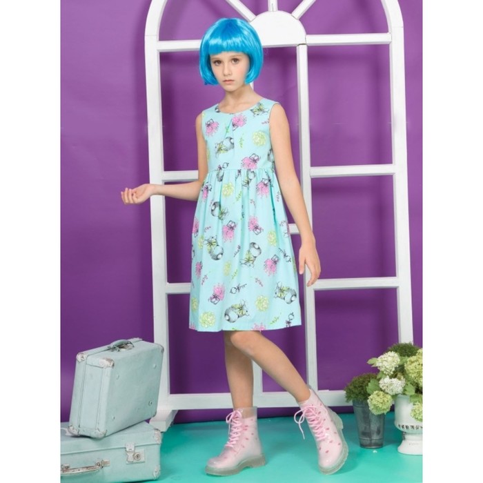 Платье для девочек, рост 140 см, цвет ментол
