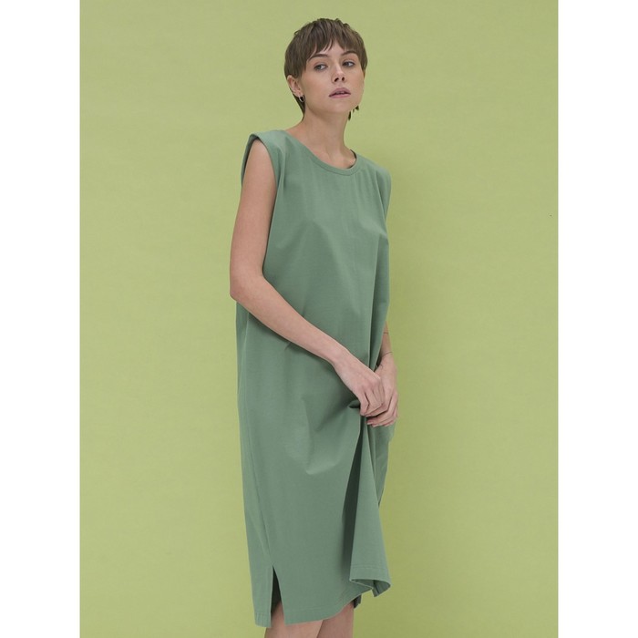 Платье женское, размер 48, цвет зелёный