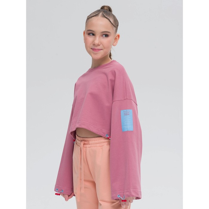 фото Толстовка для девочек, рост 158 см, цвет розовый pelican
