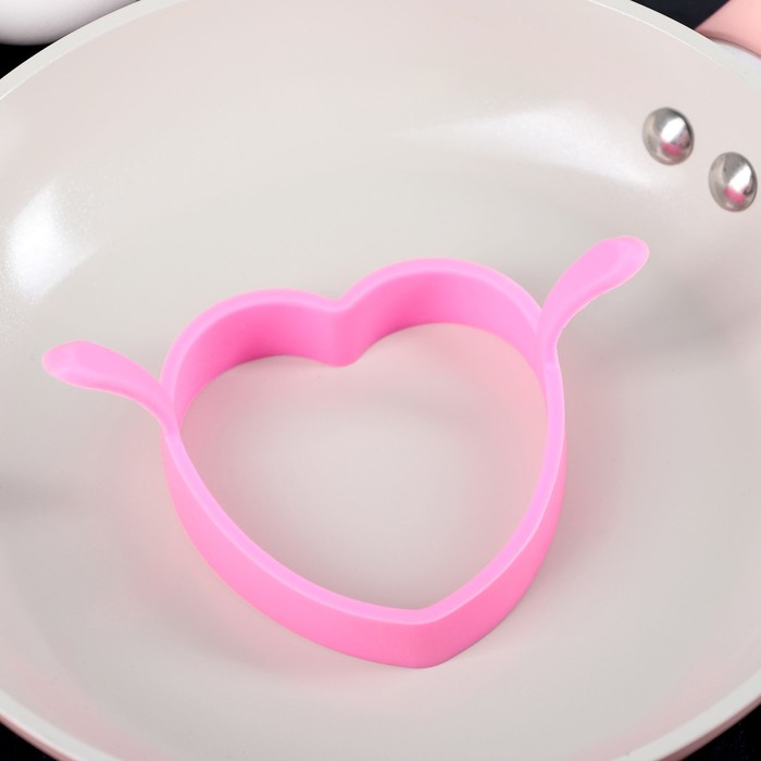 Форма для яичницы и блинов 7 см "Сердце", цвета МИКС