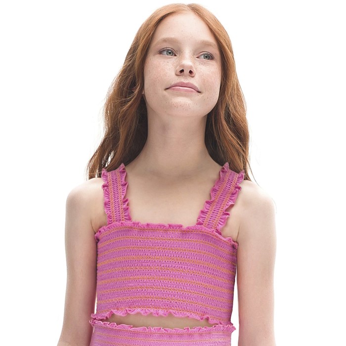 Топ для девочек, рост 122 см, цвет розовый футболка топ для девочек рост 122 см цвет хаки
