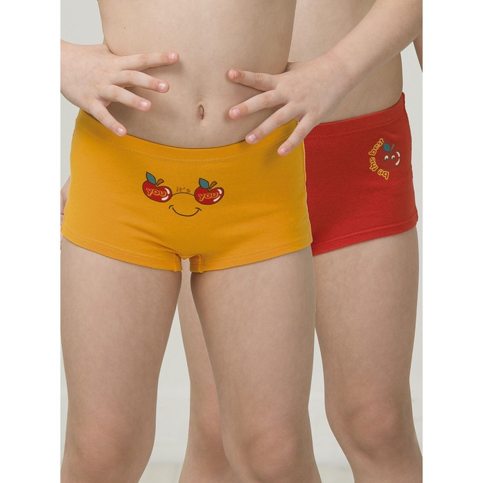 

Трусы для девочек, рост 110 см, цвет красный, оранжевый, 2 шт