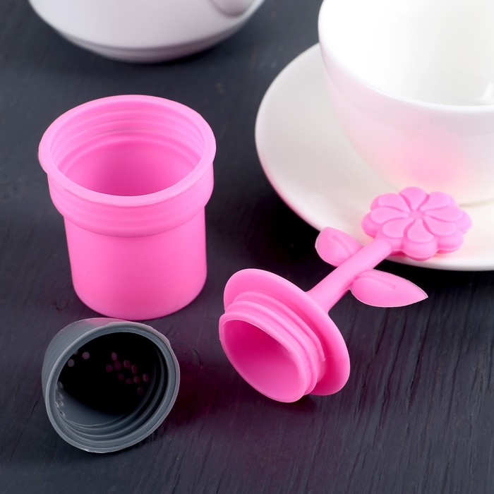 Ситечко для чая 12х5 см "Ромашка", цвета МИКС