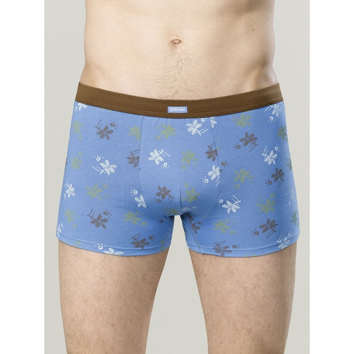 фото Трусы мужские, размер 52, цвет голубой, коричневый, 2 шт pelican