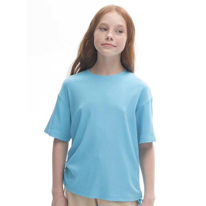 Футболка для девочек, рост 116 см, цвет лазурный футболка для девочек рост 116 см цвет лазурный