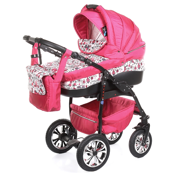 Коляска Verso 2 в 1: люлька, прогулочный блок, цвет красный