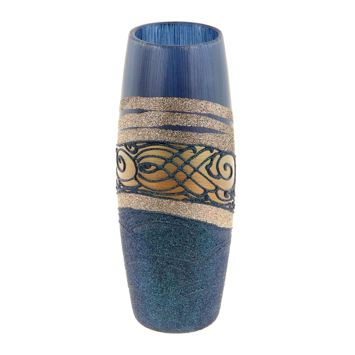 Ваза "Абстракция", синяя с золотом